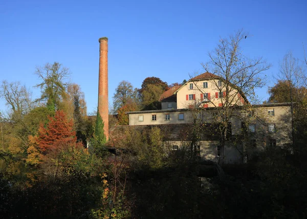 Stara Fabryka Wetzikonie Zurychu Nazwie Schoenau — Zdjęcie stockowe