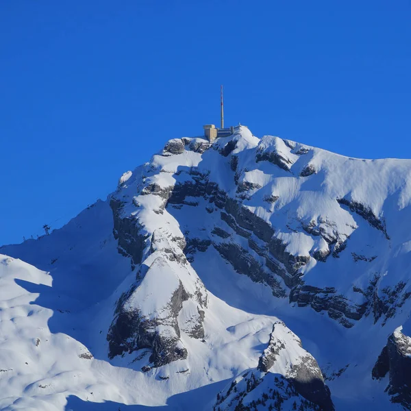 Peak Mount Saentis Winter — Stock Photo, Image
