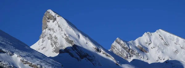 Scena Zimowa Dolinie Toggenburga Szwajcaria — Zdjęcie stockowe
