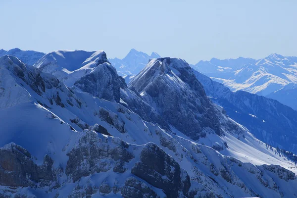 Гора Альє Взимку Швейцарські Альпи — стокове фото
