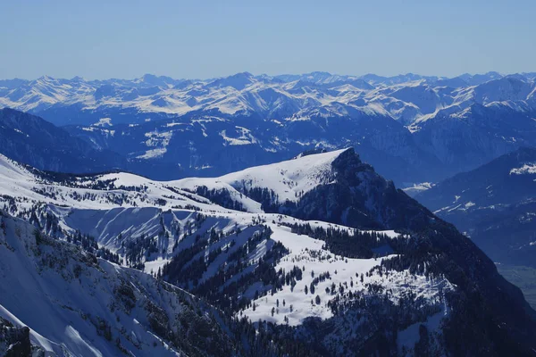 Vista Deslumbrante Monte Chaeserrugg — Fotografia de Stock