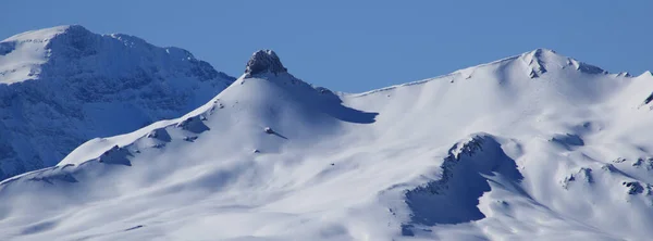 Paisagem Montanhosa Coberta Neve Vista Chaeserrugg Suíça — Fotografia de Stock