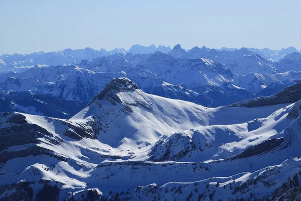 Zahllose Gipfel Vom Chaeserrugg Aus Gesehen — Stockfoto