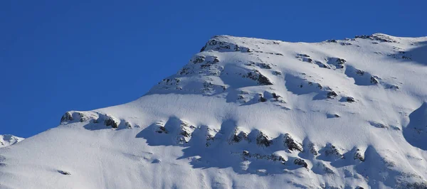 Estruturas Rochosas Neve Coberto Monte Mittaghorn Elm — Fotografia de Stock