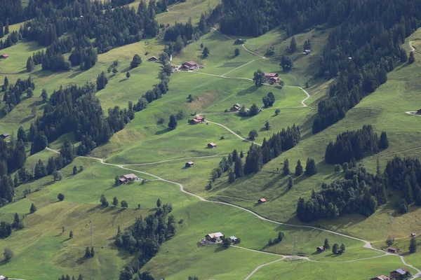 Krajobraz Wiejski Gsteig Bei Gstaad Szwajcaria — Zdjęcie stockowe