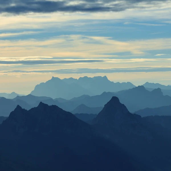 Mount Grosser Mythen Ther Mountains Seen Rigi Kulm Switzerland — Stock Photo, Image