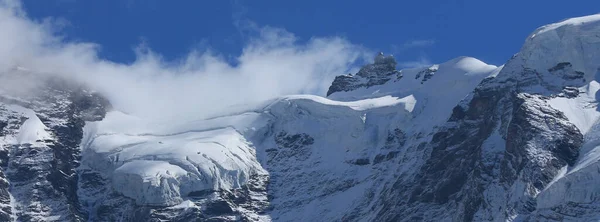 狮身人面像观测台和Guggigletscher Jungfraujoch — 图库照片