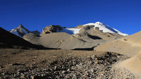 Thorong Moraine Scéna Těsně Pod Thorong Pass Nepál — Stock fotografie