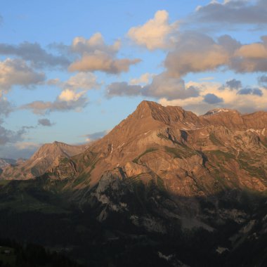 Peak of Mount Spitzhore in the golden evening light.