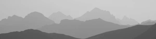 Чорно Біле Зображення Гірських Вершин Ранковому Світлі Видиме Вордер Валліга — стокове фото