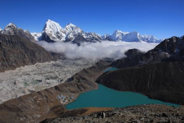 Manzaralı Gökyo Vadisi, Nepal.