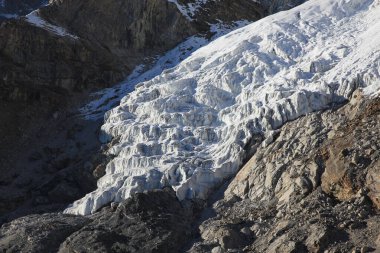Detail of a glacier seen from Kala Patthar, Nepal. clipart