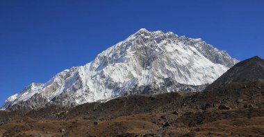 Mount Nuptse seen from Lobuche, Nepal. clipart