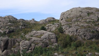 Anorhosite rock formations near Fossvatnet, Egersund, Norway. clipart