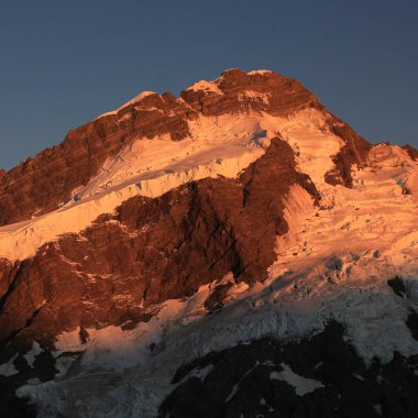 Mount Sefton in golden morning light, New Zealand. clipart