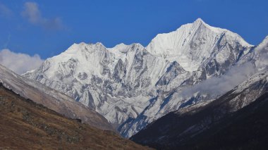 Gangchenpo, Langtang Vadisi, Nepal 'de yüksek bir dağ..