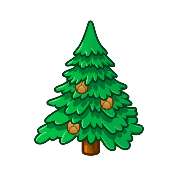 Χριστούγεννα Αειθαλές Δέντρο Emoji Απομονώνονται Λευκό Φόντο — Διανυσματικό Αρχείο