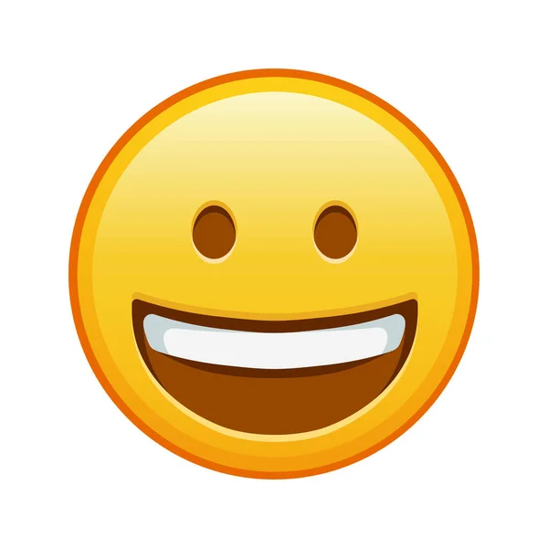 Visage Souriant Grande Taille Sourire Emoji Jaune — Image vectorielle