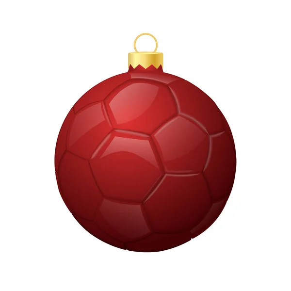 Икона Футбольного Мяча Рождественскую Елку — стоковый вектор