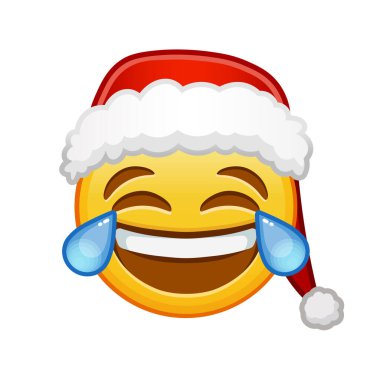 Noel yüzü sevinç gözyaşlarıyla Büyük sarı emoji gülümsemesi