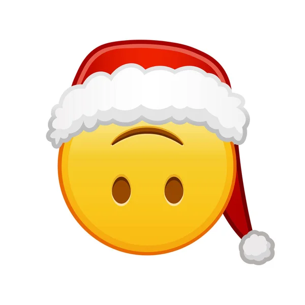 Різдвяне Обличчя Догори Дригом Великий Розмір Жовтої Посмішки Емодзі — стоковий вектор