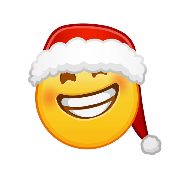 Natal Rosto Sorridente Com Olhos Risonhos Grande Tamanho Sorriso Emoji —  Vetores de Stock
