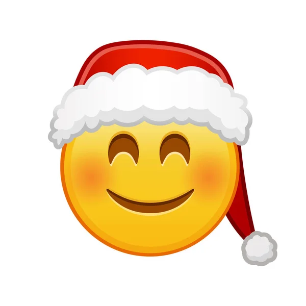 Рождественская Улыбка Смеющимися Глазами Большой Размер Желтой Улыбки Смайлика — стоковый вектор