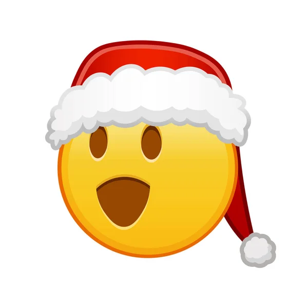 Julen Blinkar Ansikte Stor Storlek Gul Emoji Leende — Stock vektor