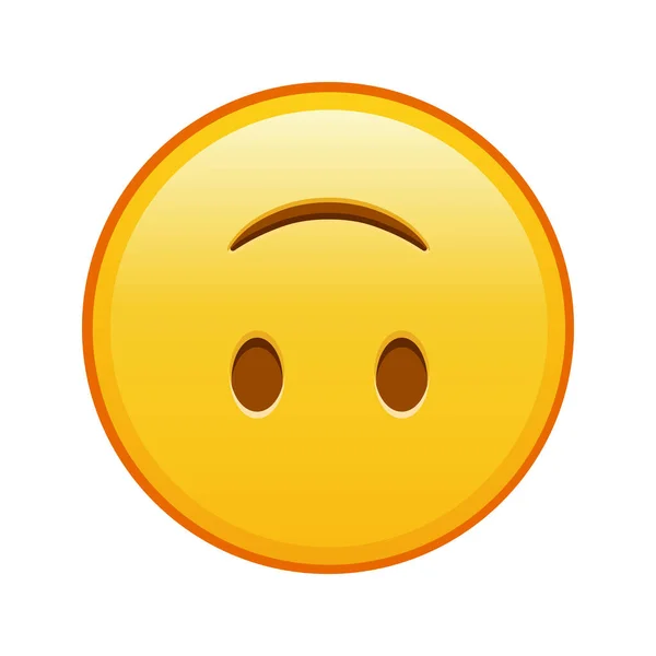 Visage Envers Grande Taille Sourire Emoji Jaune — Image vectorielle