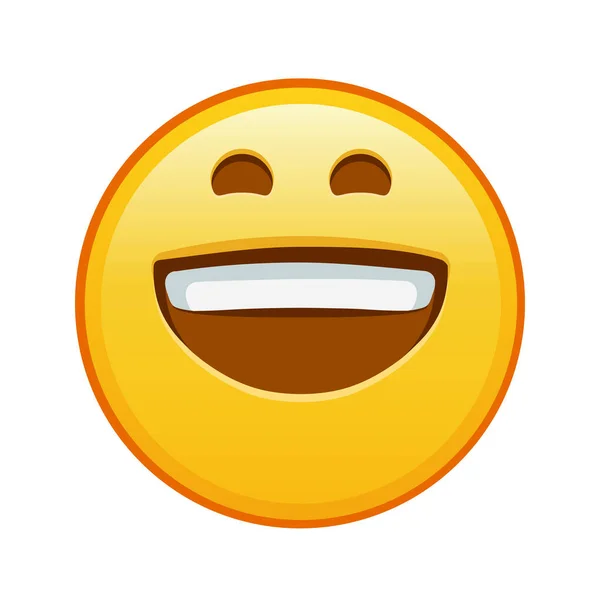 Visage Souriant Grande Taille Sourire Emoji Jaune — Image vectorielle