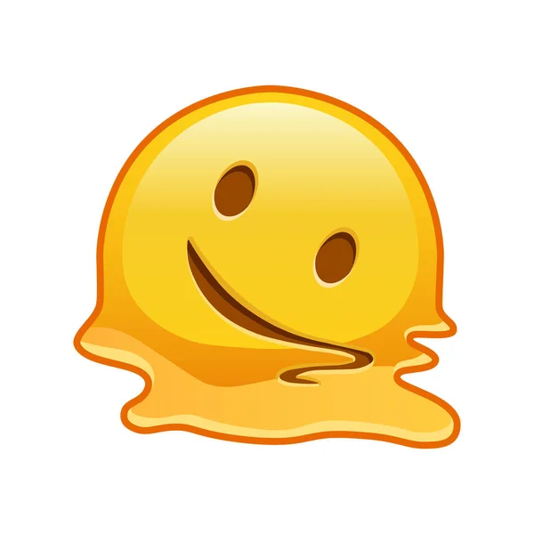 Visage Fondant Grande Taille Sourire Emoji Jaune — Image vectorielle