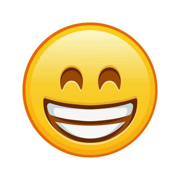 Χαμογελώντας Πρόσωπο Γελαστά Μάτια Μεγάλο Μέγεθος Του Κίτρινου Χαμόγελου Emoji — Διανυσματικό Αρχείο