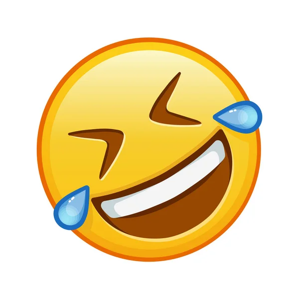 Τροχαίο Στο Πάτωμα Γελώντας Μεγάλο Μέγεθος Του Κίτρινου Χαμόγελου Emoji — Διανυσματικό Αρχείο