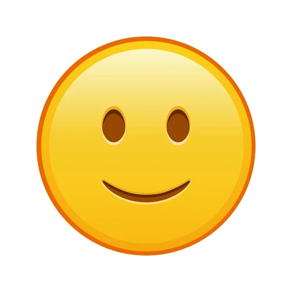 Cara Ligeramente Sonriente Gran Tamaño Sonrisa Amarilla Emoji — Vector de stock