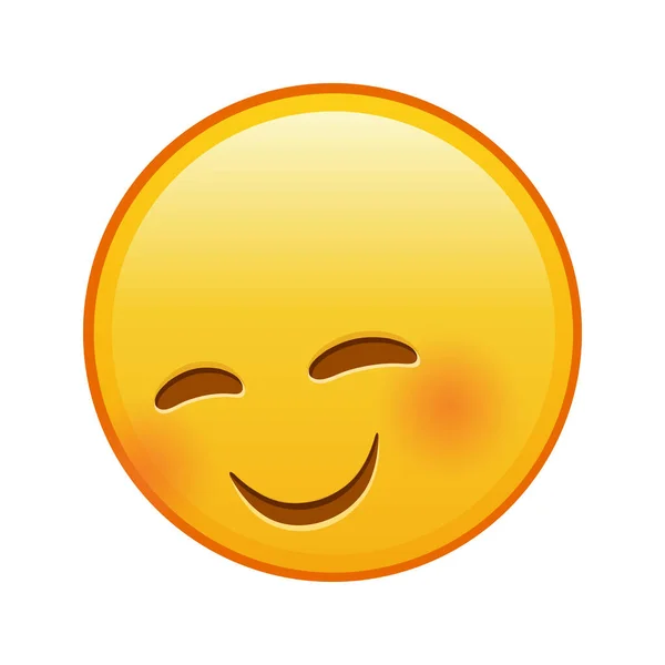 Cara Sonriente Con Ojos Sonrientes Gran Tamaño Sonrisa Emoji Amarilla — Vector de stock