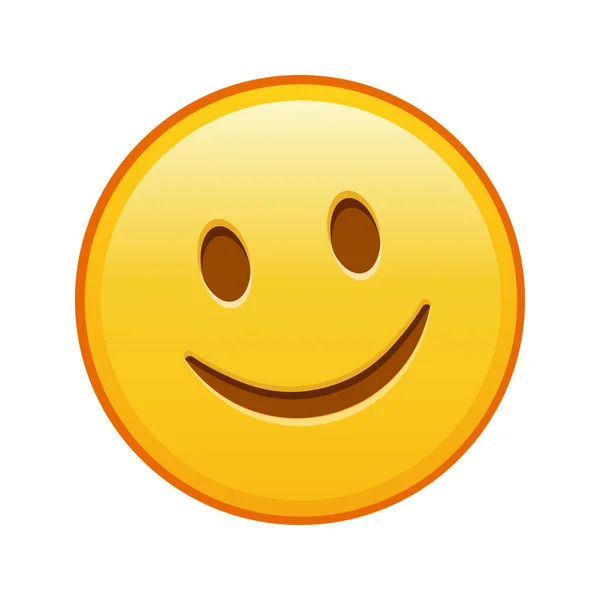 Cara Levemente Sorridente Grande Tamanho Sorriso Emoji Amarelo —  Vetores de Stock