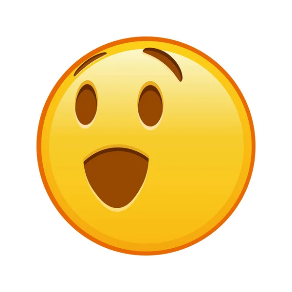 Faccia Ammiccante Grande Dimensione Giallo Emoji Sorriso — Vettoriale Stock