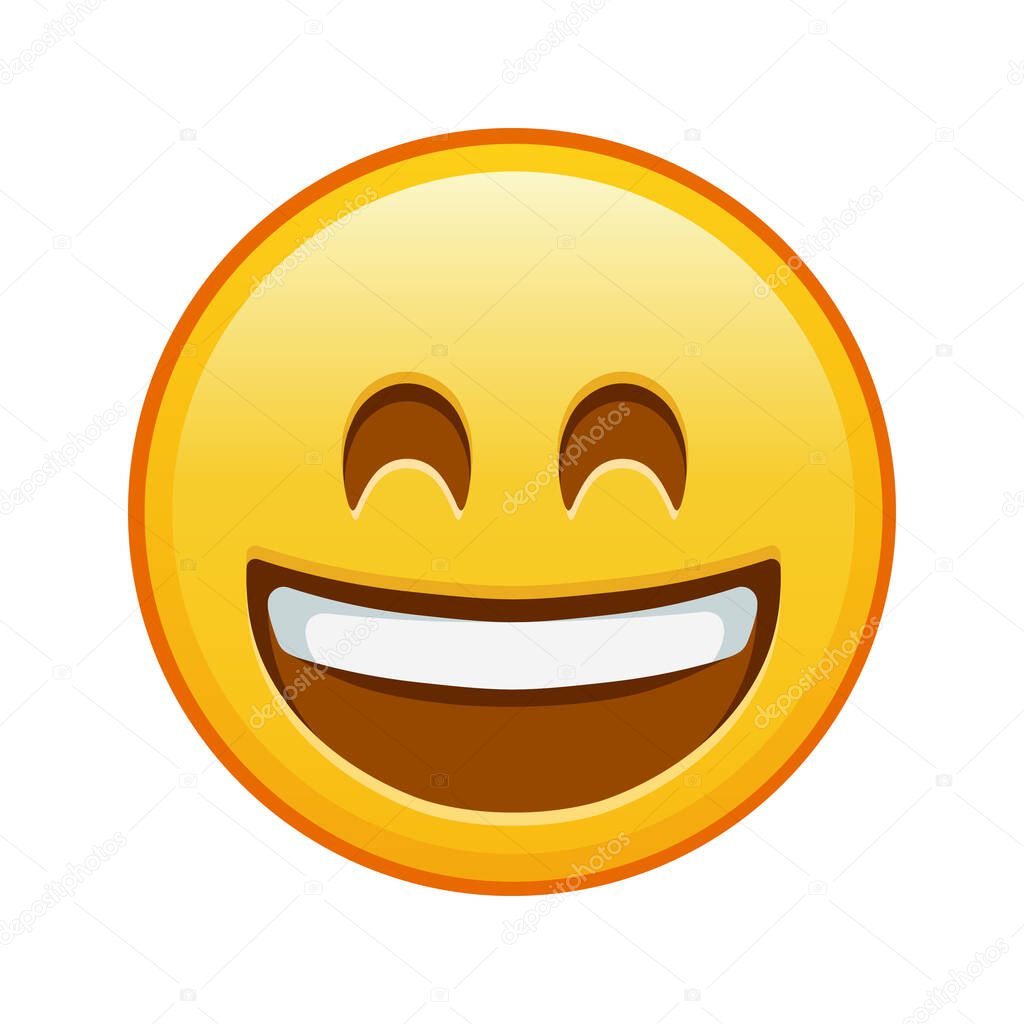 Smiling face with open mouth and laughing eyes Large size of yellow emoji smile
