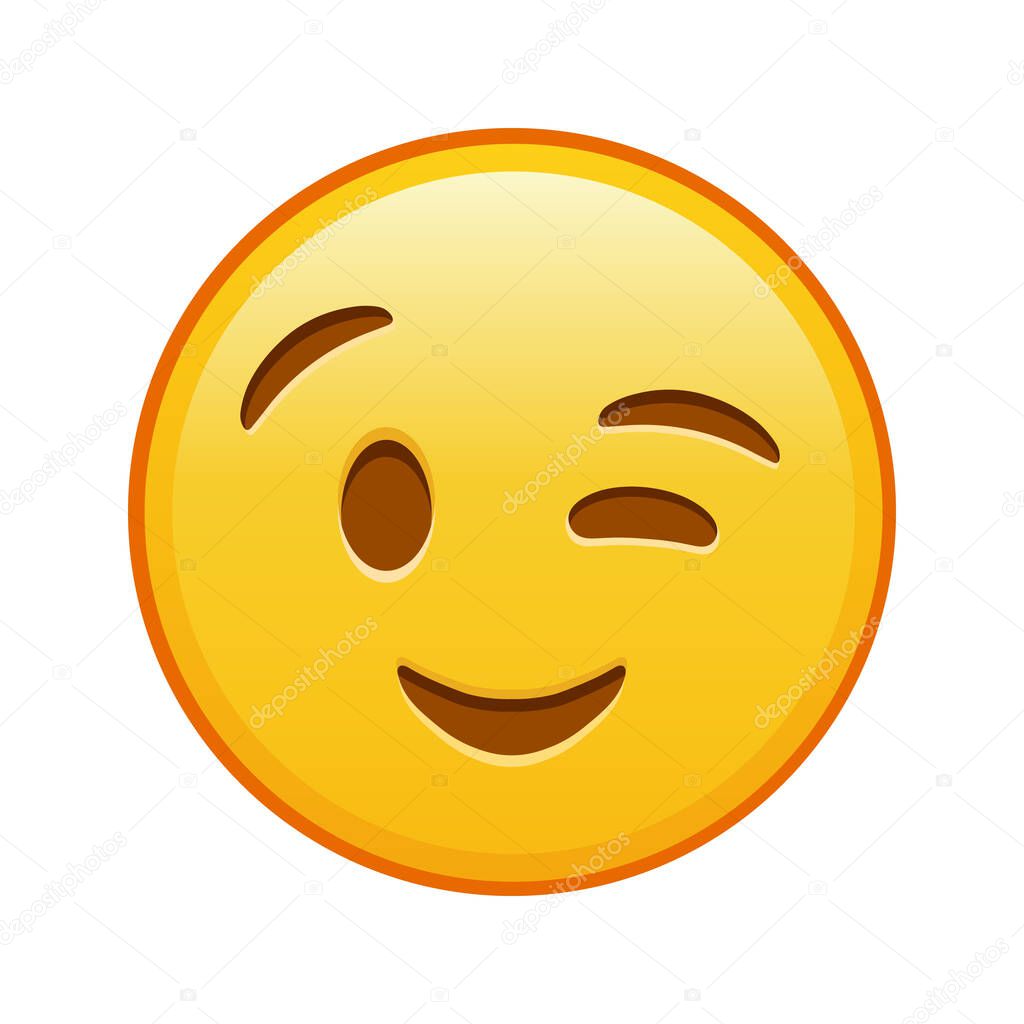 Winking face Large size of yellow emoji smile