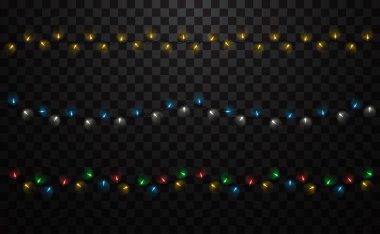 Christmas LED garland with light bulbs for christmas tree clipart