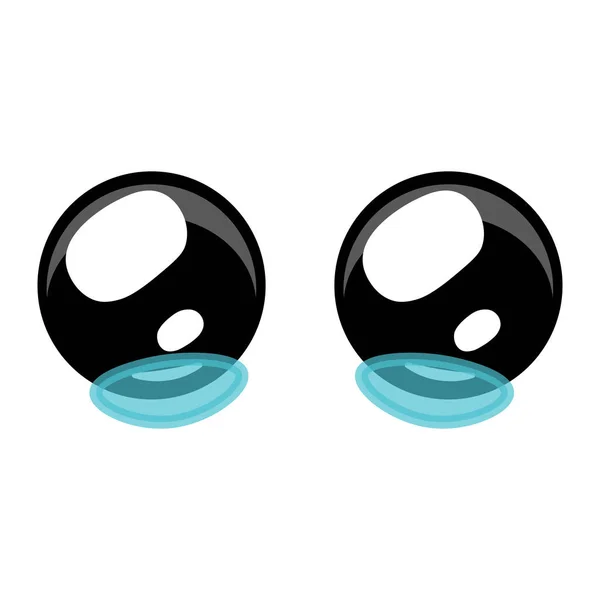 Nagy Szemek Könnyekkel Nagy Méretű Ikon Emoji Mosolyhoz — Stock Vector