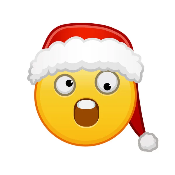Visage Souriant Noël Avec Grand Petit Œil Grande Taille Sourire — Image vectorielle