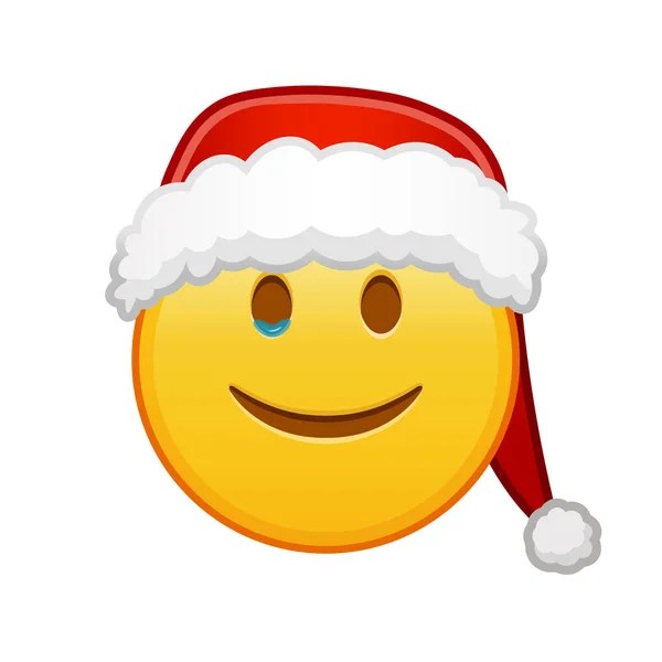 Natal Rosto Feliz Com Lágrimas Grande Tamanho Sorriso Emoji Amarelo —  Vetores de Stock