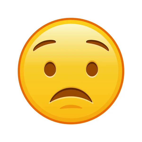 Visage Excité Grande Taille Sourire Emoji Jaune — Image vectorielle