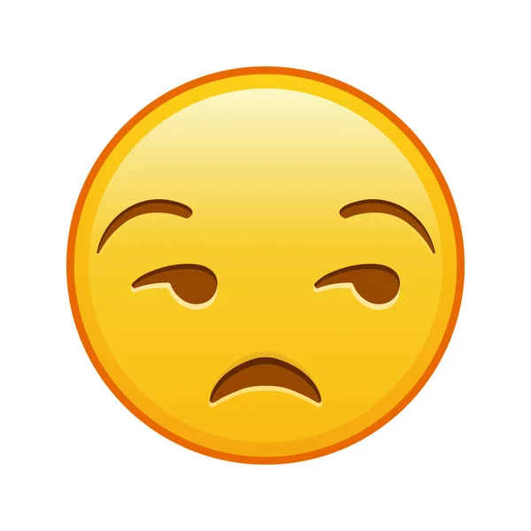 Visage Avec Expression Désapprobation Grande Taille Sourire Emoji Jaune — Image vectorielle