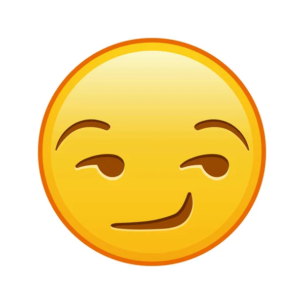 Vigyorgó Flörtölő Arc Nagy Méretű Sárga Emoji Mosoly — Stock Vector