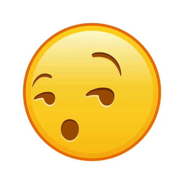Visage Flirtant Souriant Grande Taille Sourire Emoji Jaune — Image vectorielle