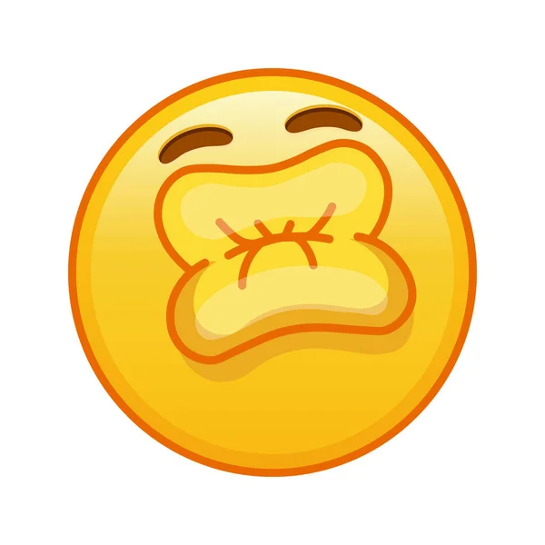Embrasser Visage Avec Des Yeux Riants Grande Taille Sourire Emoji — Image vectorielle