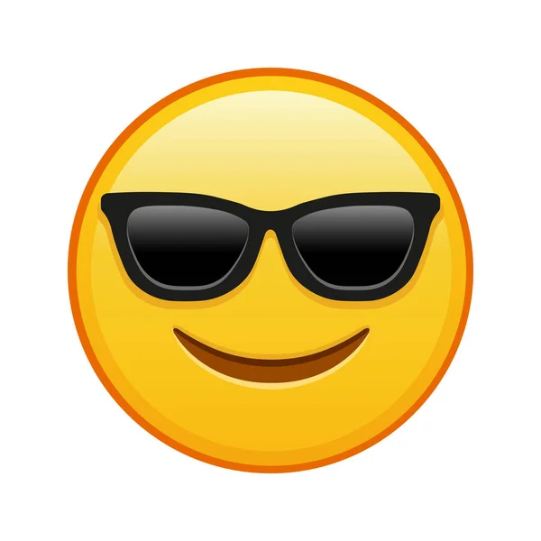 Visage Souriant Dans Les Lunettes Soleil Grande Taille Sourire Emoji — Image vectorielle