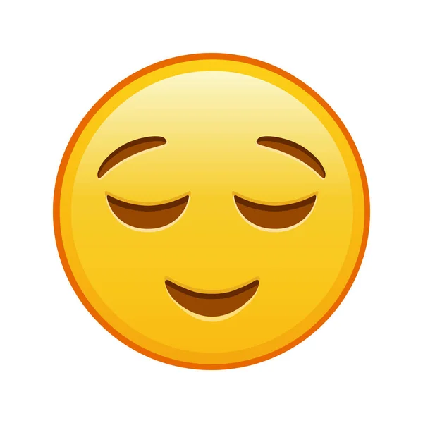 Leicht Lächelndes Gesicht Großes Gelbes Emoji Lächeln — Stockvektor